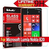 Lumia 820 Glass Screen Protector, AnoKe(0.3mm 9H 2.5D) Best Tempered Glass Screen Protector Film Shield Guard For Microsoft Nokia Lumia 820 Glass