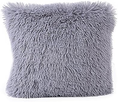 Lishy Throw Pillow Case Sofa Waist Square Cushion Cover Soft Comfortable Home Decoration (Gray)