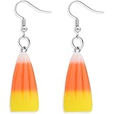 Agriajun Fall Earrings Candy Corn Dangle Earrings for Women, Cute Colorful Charm Earings Thanksgiving Halloween Costume Accessories Holiday Jewelry Gift
