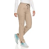 MediChic Women's Straight Leg Six Pocket Cargo Scrub Pants with 4-Way Stretch Scrubs