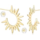 MYEARS Women Hoop Earrings Gold 14K Gold Filled Small Simple Handmade Hypoallergenic Everyday Illusion Jewelry