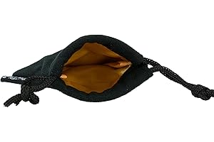 EASY ROLLER DICE CO. Classic Small Dice Bag - 3.75 inches x 4 inches with drawstring tie - Perfect for up to 21 polyhedral dice (Gold Interior)