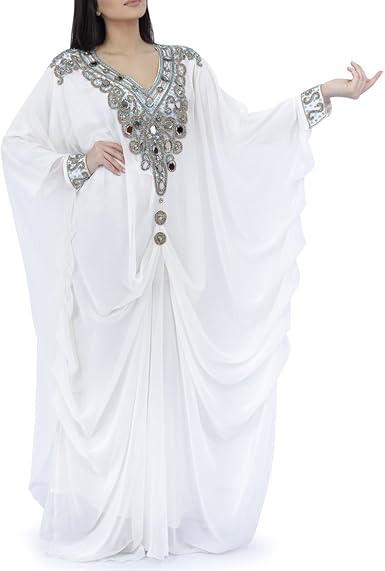 white kaftan dress