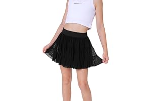 IIMMER Girls Summer Ruffle Pleated Tennis Skirt Inner Shorts Flowy Cute Athletic Skort with Pockets 5-14 Years