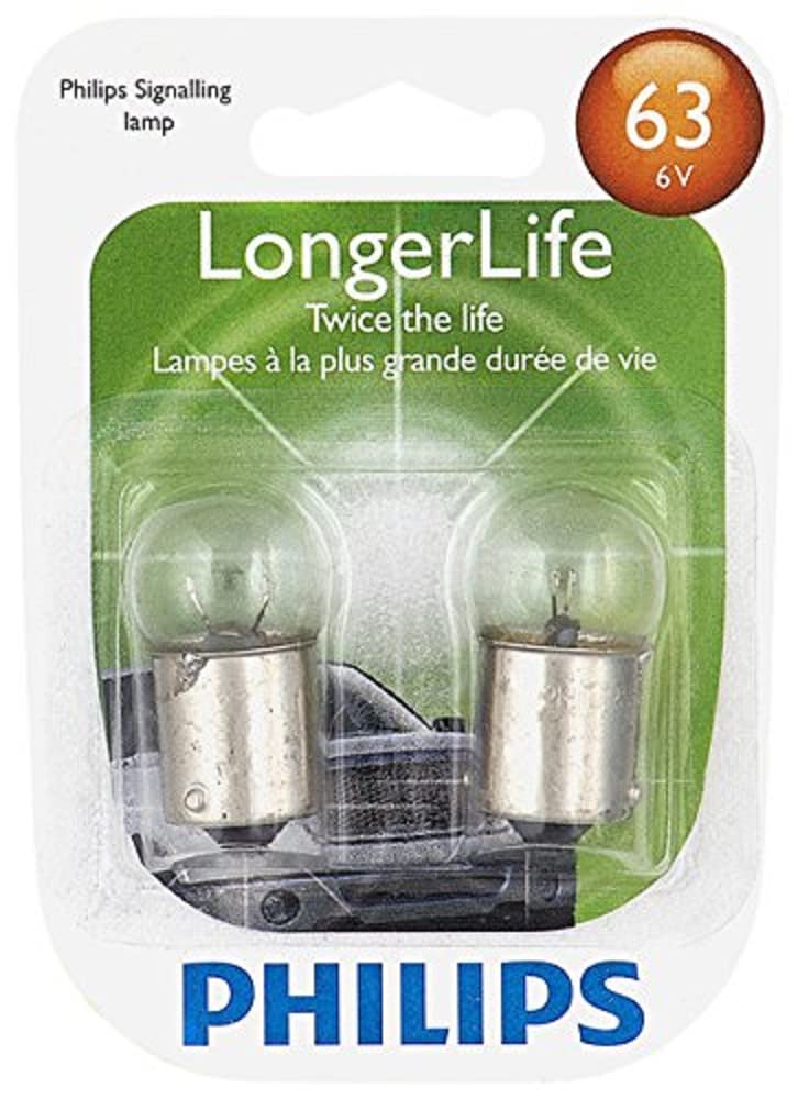 Philips 63 LongerLife Miniature Bulb, 2 Pack