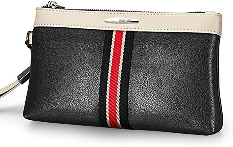YMXQW Pu Leather Men's Clutch, Cellphone Clutch Business Men’s Bag Organiser Large Capacity Multi-functional Long Wallet-black 8.5inch