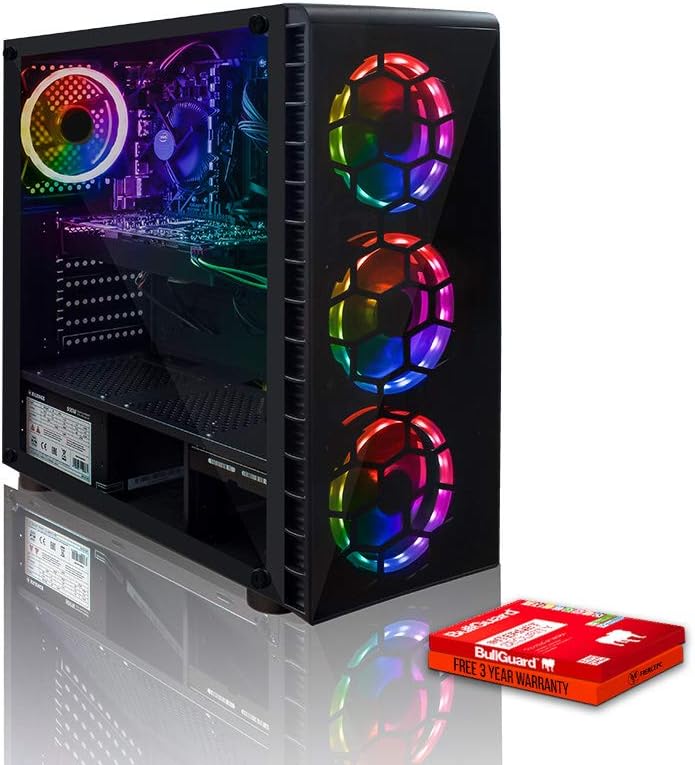 Fierce RGB Gaming PC - AMD Ryzen 3 3200G 4GHz, AMD RX 570 8GB, 8GB 3000MHz, 1TB Hard Drive, Windows 10 Compatible (Crusader 1135686)