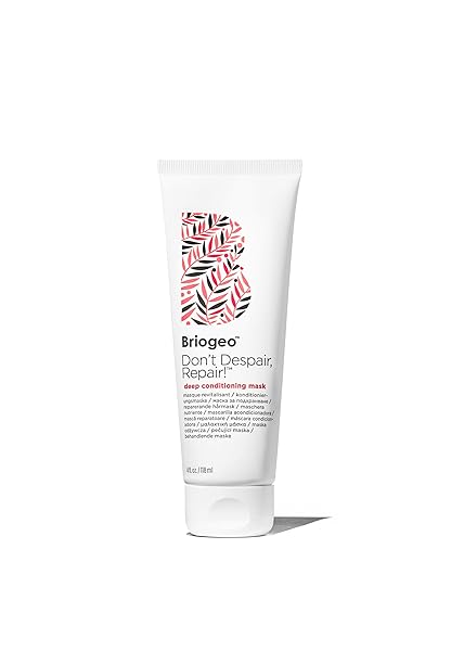 BRIOGEO DON’T DESPAIR, REPAIR! DEEP CONDITIONING MASK, DEEP CONDITIONER FOR DRY DAMAGED OR COLOR TREATED HAIR, PREVENT FUTURE BREAKAGE, PROTEIN MASK FOR STRONGER HAIR, VEGAN, CRUELTY-FREE, 4 FL OZ