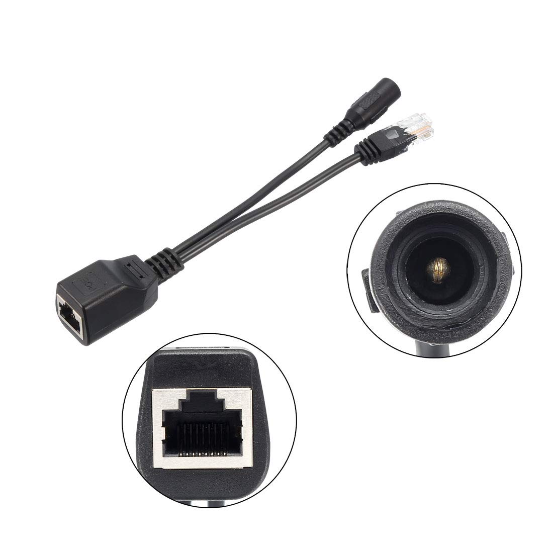 uxcell 4pair POE Splitter Injector Kit DC 12V Power Over Cable