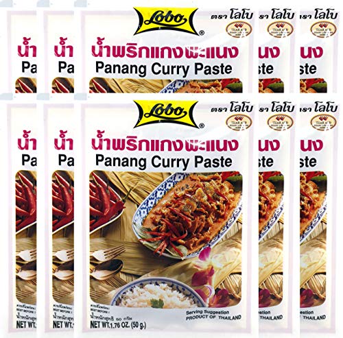 Lobo Panang Curry Paste - No MSG, No Preservatives, No Artificial Colors (Pack of 10)