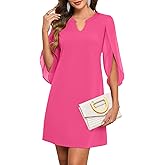 oten Women's 2026 Flutter Chiffon Sleeve Cocktail Dresses V Neck Formal Wedding Guest Party A-Line Dress