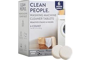 THE CLEAN PEOPLE Washing Machine Cleaner - Washer Machine Cleaner Tablets for Removing Odor, Grime & Scale Buildup - Front Load and Top Load Laundry Machine Cleaner - 6 Count