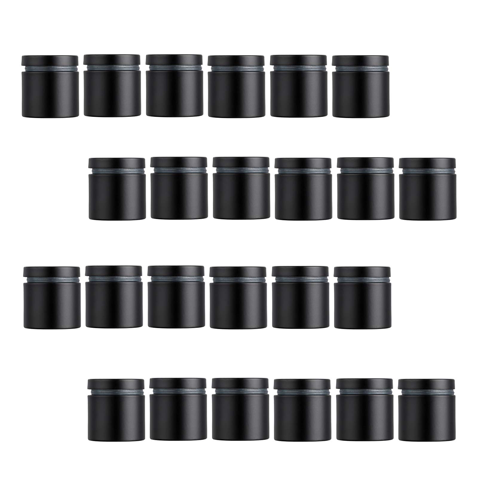 IGNPION 24Pcs Sign Standoff Screws Wall Mount Advertisement Fixings Bolts Hardware Advertising Glass Holders Nail for Picture Frames Advertisements Poster Sign Displays (25 * 25mm, Black)