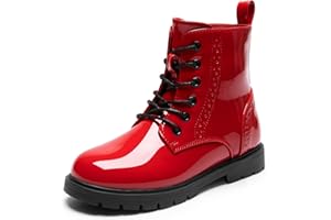 DREAM PAIRS Boys Girls Side Zipper Combat Ankle Boots(Toddler/Little Kid