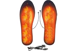 USB Heated Insoles, Rechargeable Electric Winter Foot Warmers, Size 35-44 Washable Cuttable Thermal Insoles Keep Feet Warm fo
