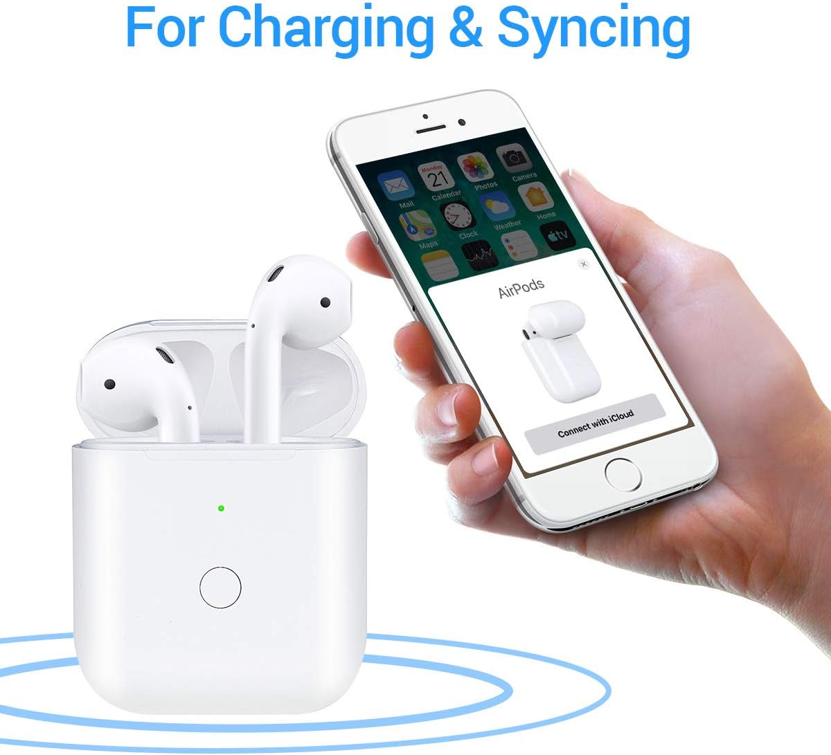 Charging Case Replacement Compatible with Air Pods Gen 1 2, Charger Case with Bluetooth Pairing Button - Image 3