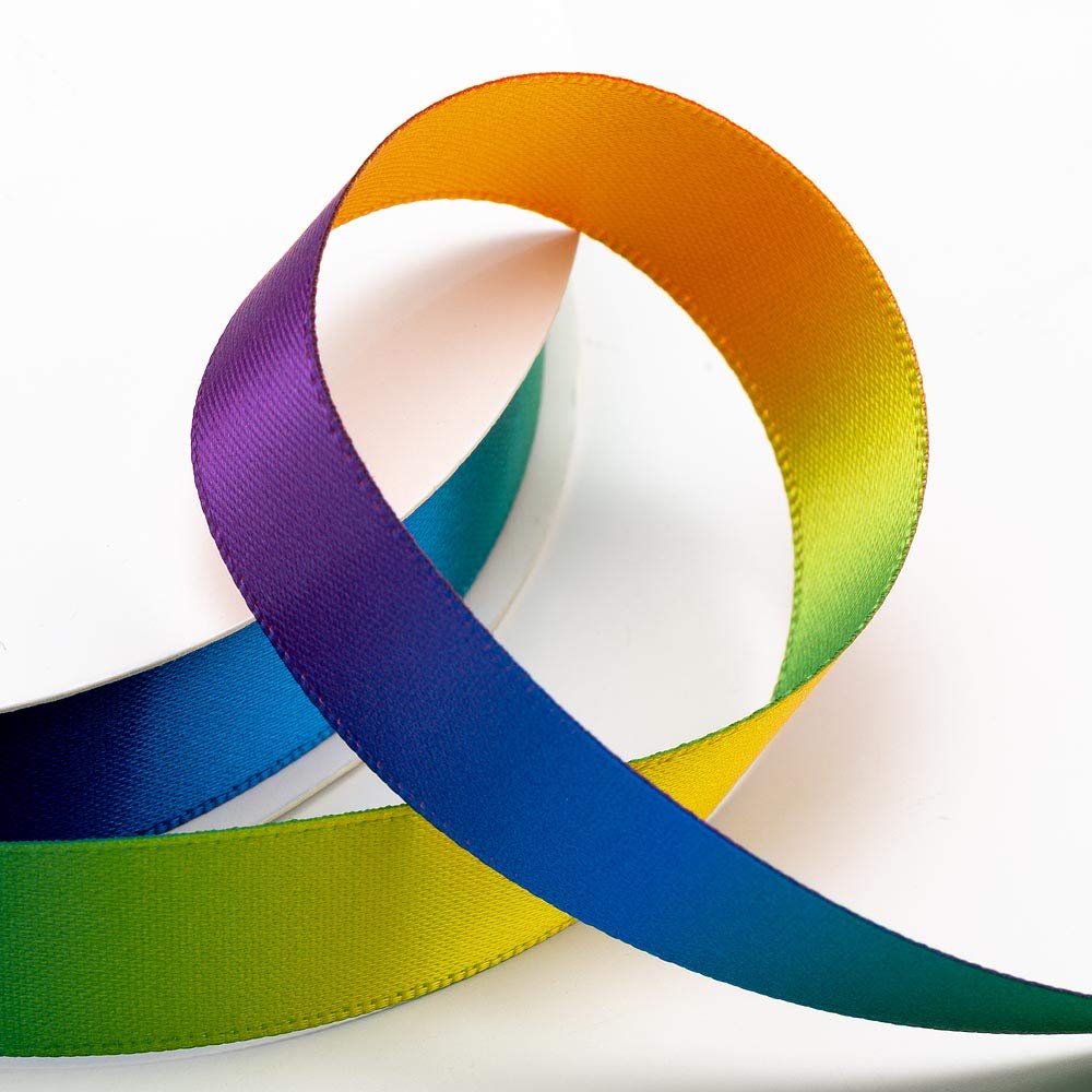 Rainbow Ribbon 25mm Satin x 25 Metres