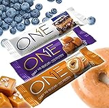 ONE Bar Protein 12 bars Variety Pack - Glazed Donut , Blueberry Cobbler , Salted Caramel (Variety)