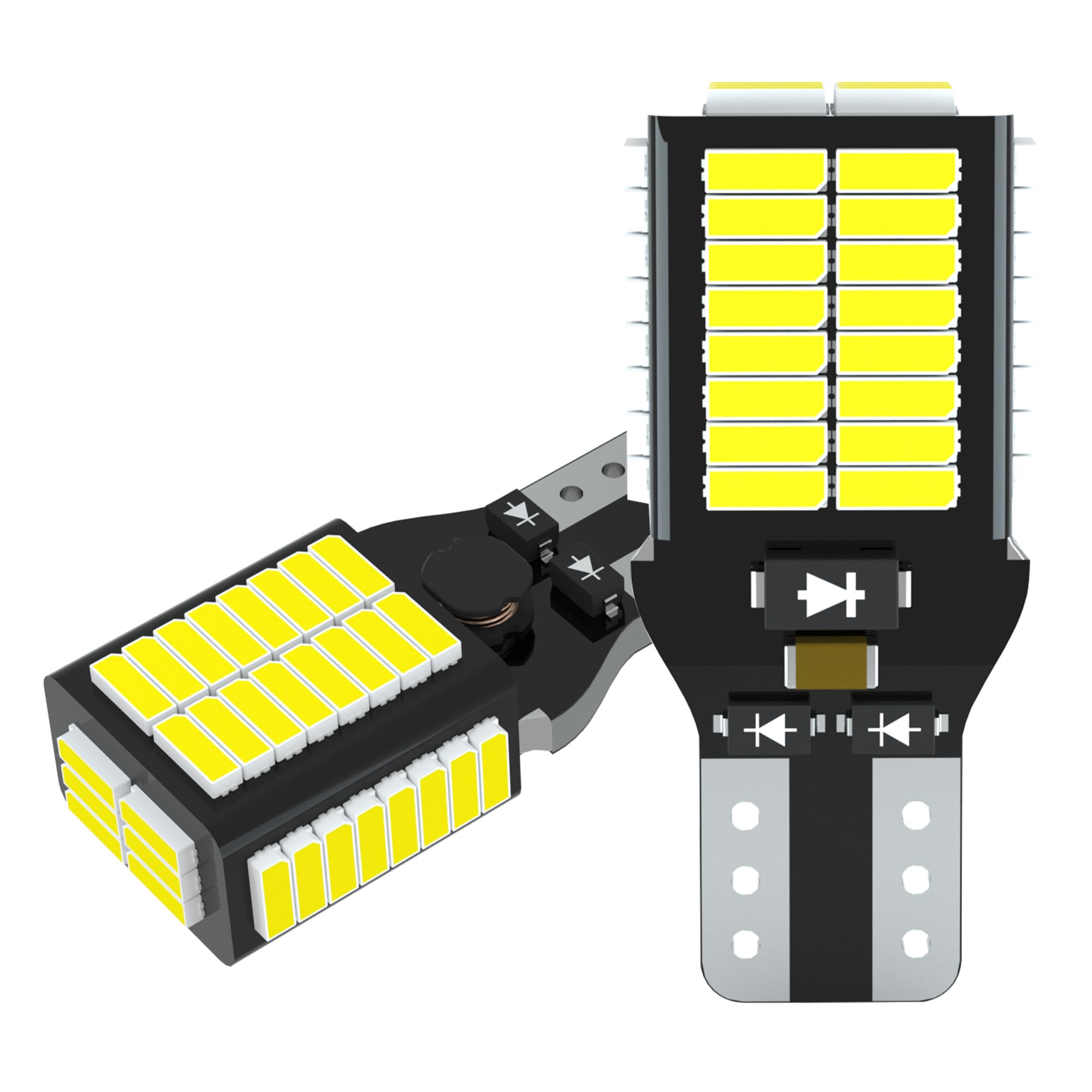 AGLINT T15 W16W LED Bulbs CANBUS Error Free 12V 24V 54SMD 955 912 921 for Rv Interior Lights Auto LED Parking Backup Reverse Light 6500K Xenon White 2Pcs