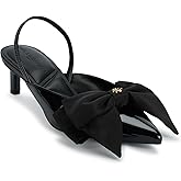 KARL LAGERFELD womens Sharla Pointed Toe Slingback Pump With Oversized Bow