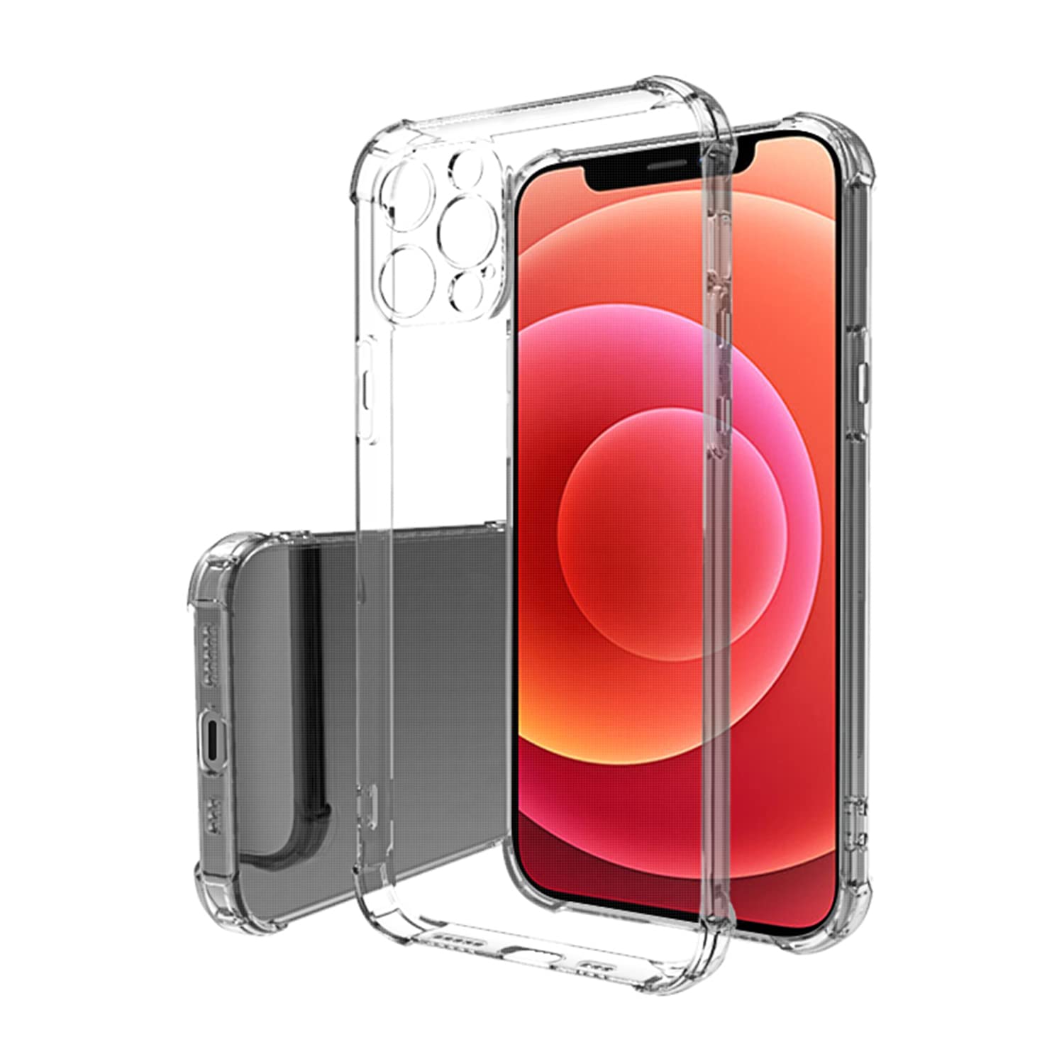 Hemjad Ultra Thin Phone Case Camera Protection Anti - Drop Design for iPhone 12 Pro (Clear)