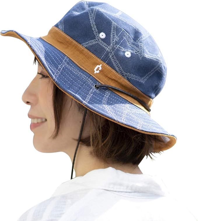 Amazon Clef クレ Rev Jane Hat リバーシブルパッチワークデニムハット ブルー アドベンチャーハット サファリハット メンズ レディース キャップ 通販