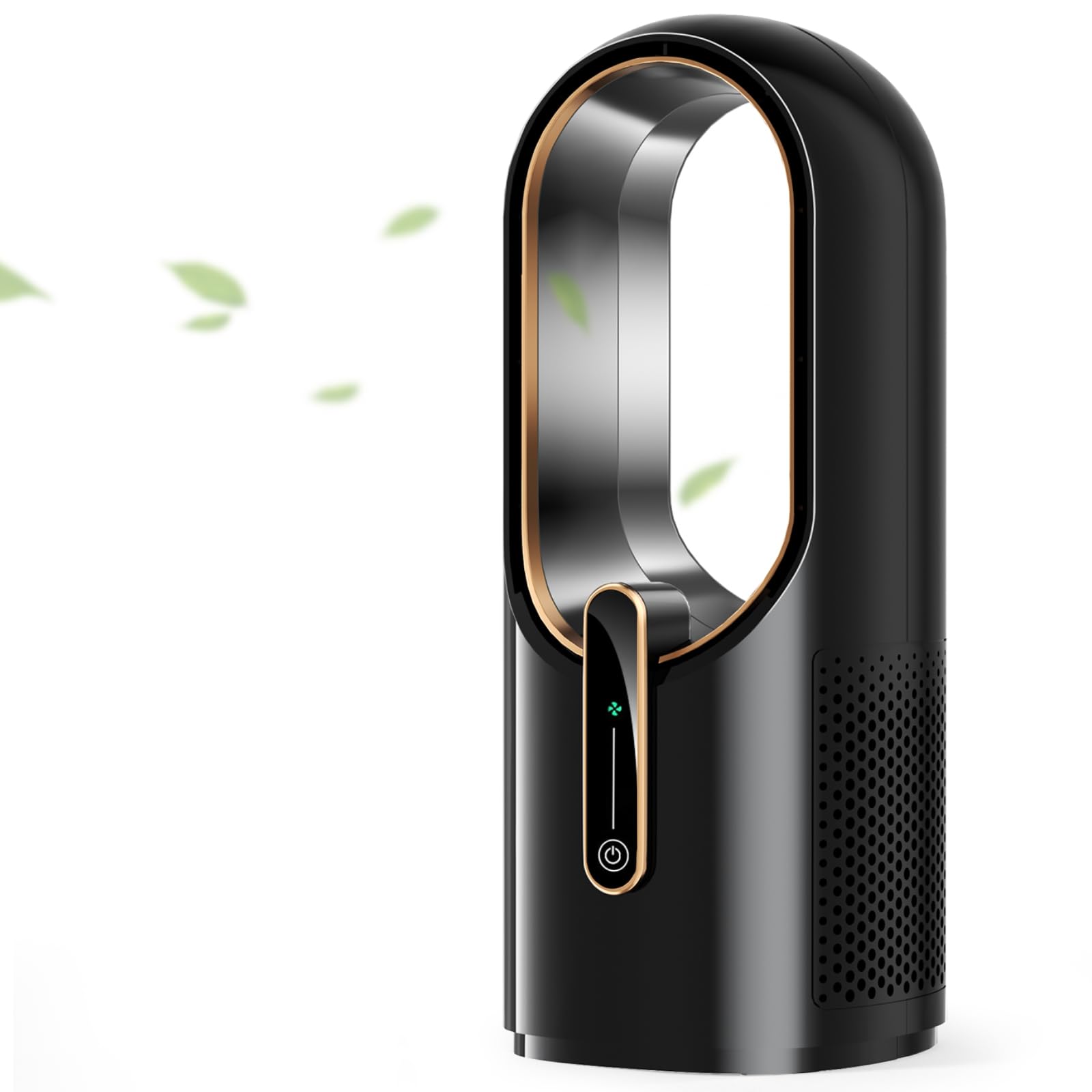 Photo 1 of Misby Desk Fan, 11.8 Inch Portable Bladeless Fan, Small Office Rechargeable Fan with 5000mAh Battery, 3 Adjustable Speeds, Touch Control, Easy to Clean, Quiet Table Fan for Bedroom, Home (Black)