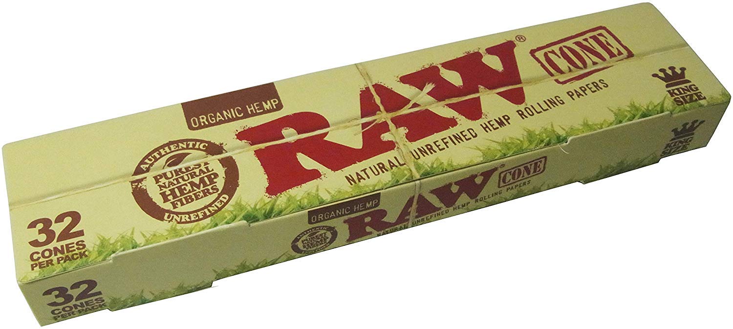 RAW Organic Unrefined PreRolled Cone 32 Count (King Size) Buy Online