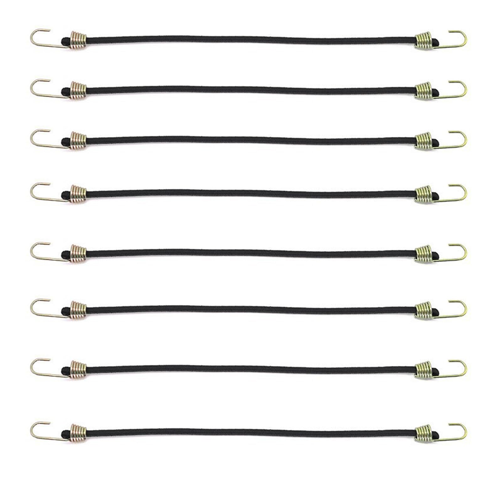 8Pcs Short Elastic Bungee Ropes Mini Bungee Straps Hooks Useful Lightweight Elastic Bungee Cords Travelling Camping Bungee Straps for Securing Tarps Luggage Tents