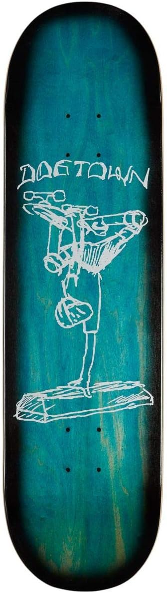 Dogtown Curb Plant Skateboard Deck - Aqua/Black - 8.50"