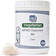 Size 0 Empty Capsules - Vegan HPMC - 1000 Count Bulk Vegetarian Capsules Empty - Joined Fillable 0 Vegetable Pill Capsules - Veggie Caps for Capsule Filling Tray - Halal Kosher Hypromellose