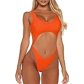 Sovoyontee Women's Sexy One Piece Swimsuits Cheeky Thong Bikini Bathing Suit