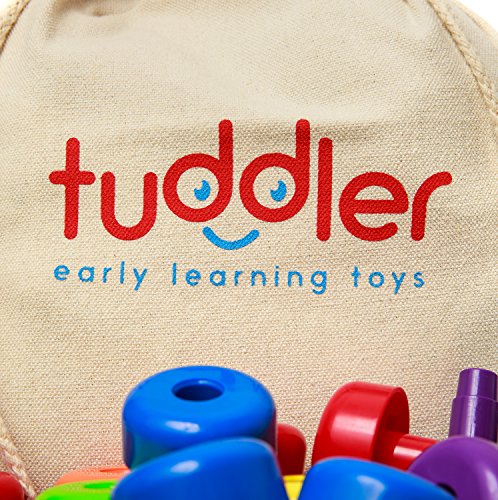 Toddler Peg Board Sensory Montessori Fine Motor Skills Educational Toys - 30 Stackable Pegs + Pattern Card + Drawstring Backpack + E-Book