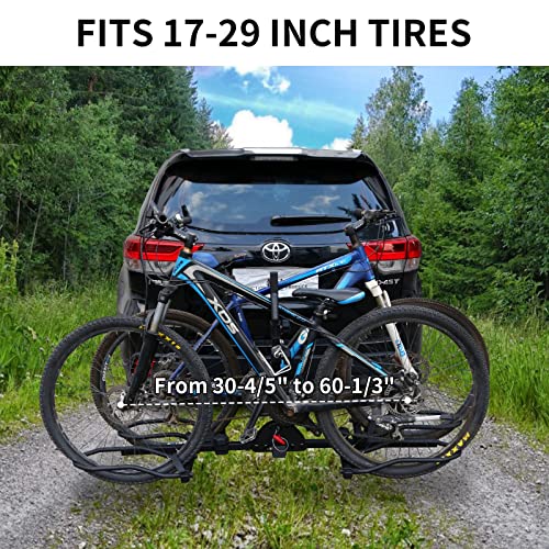 WEIZE Hitch Bike Rack, Wobble Free Smart Tilting Bicycle Car Racks for