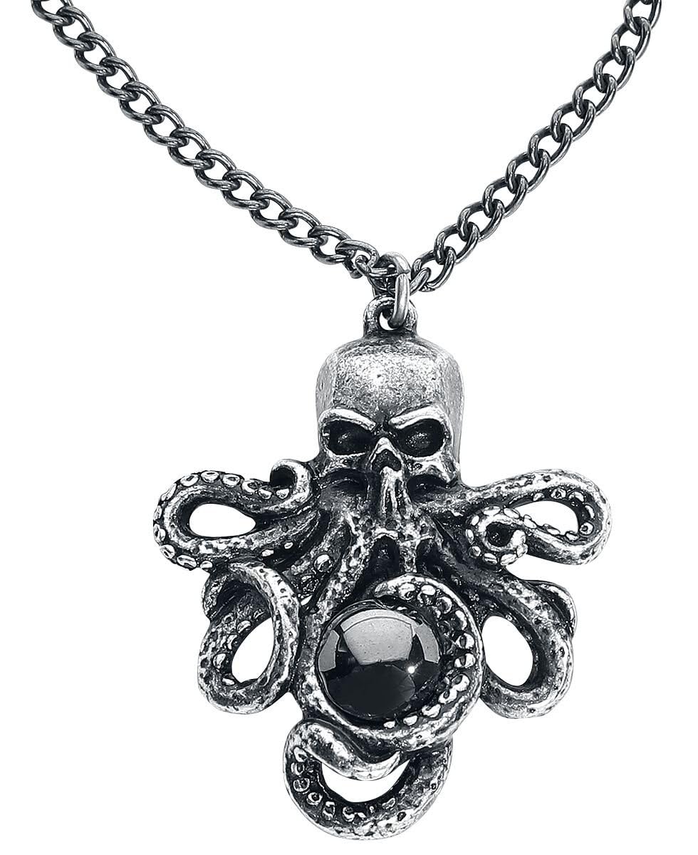 Alchemy Gothic Mammon of The Deep Pendant Men Necklace Silver-Coloured, Pewter,