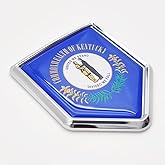 Overdecor Kentucky Flag Decal Stickers Car Emblem Kentucky Car Accessories Decorations Chrome Shield Flag Sticker Decals for Cars Truck Vehicles, 2 Pack