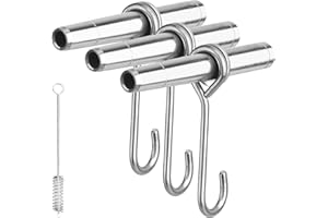 ARGCONNER Stainless Steel Maple Syrup Taps Kit, Spiles for Tapping Trees, 3 Spiles and Hooks With 1 Spile Cleaning Brush