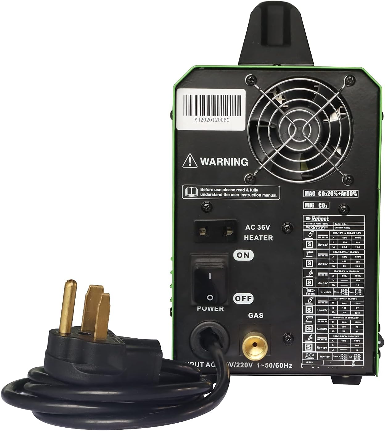 Reboot MIG Welder Flux Core 5 in 1 110/220V MIG155D Gas/Gasless 155 Amp Spool Gun Available Stick Mig TIG Welding Machine Solid Wire Automatic Feed Inverter MMA ARC Welding - - 