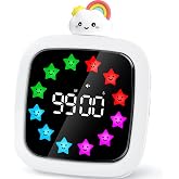 Yunbaoit Digital Visual Timer for Kids, 99-Minute Countdown, Rechargeable | 19 Music Alarm, Pause Function, 9 Optional DIY Co