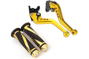 Krace Motorcycle Clutch Brake Levers Set Fit For Yamaha YZF R1 2004 2005 2006 2007 2008,R6 2005-2016,R6S CANADA VERSION 2006,R6S EUROPE VERSION 2006-2007 w. 7/8" 22mm Rubber Handlebar Hand Grips