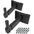 BIGalleons HW-339 Wall Mount Speakers Brackets Support up to 100lbs Swivel & Tilt, PA Speaker Wall Mount for Large Speakers, Mounting Screws Hidden(2 Packs, Black)