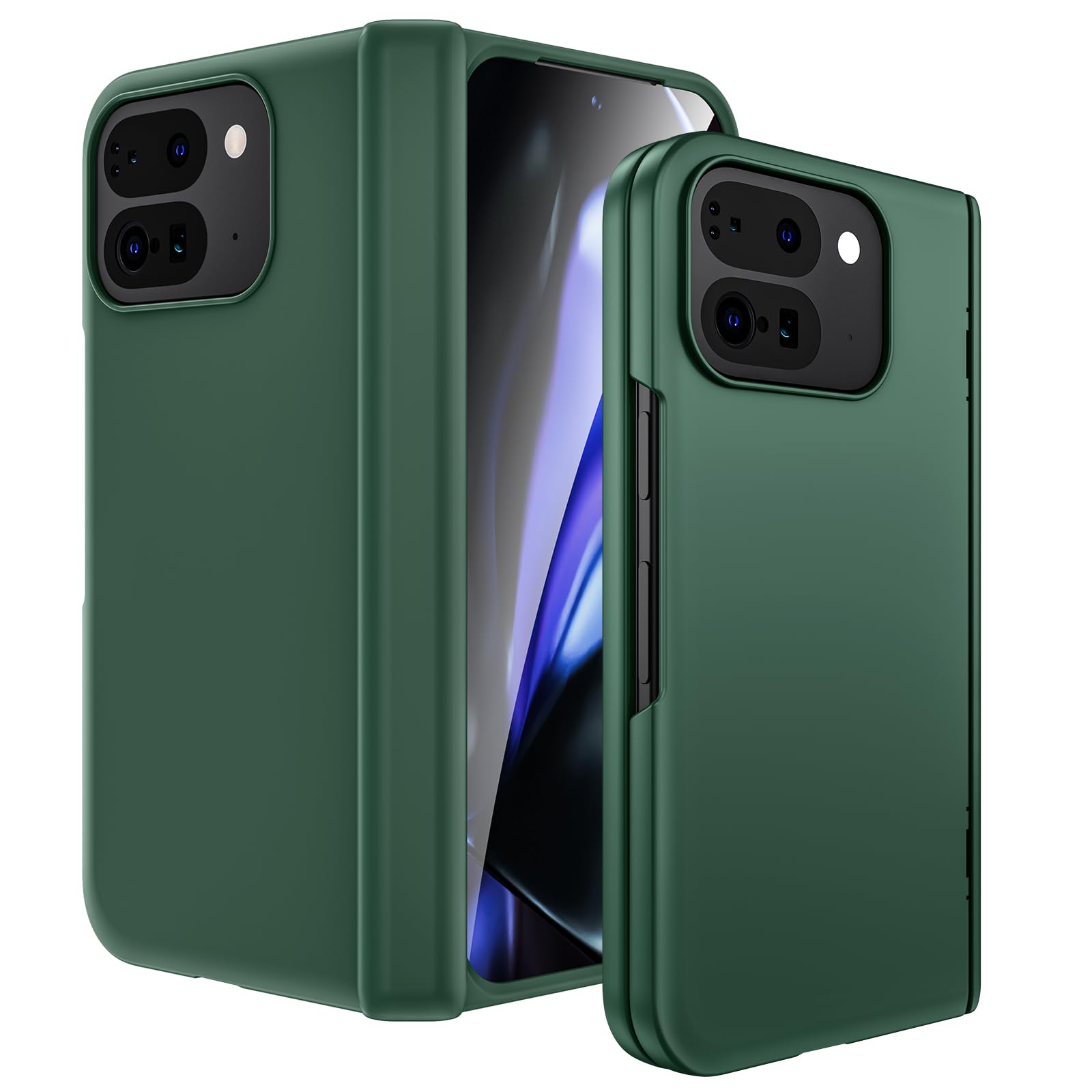 VEGO for Google Pixel 9 Pro Fold Slim Case with Hinge Protection & Screen Protector [Anti-Scratch] Matte Hard PC [Full-Body Protection] Shoclproof Protective Cover for Pixel 9 Pro Fold 2024-Green