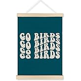 JOQUXI Go Birds Football Wall Art Decor, Football Gifts for Boys Kids, Blue Groovy God Birds Motivational Framed Artwork Poster Prints for Kids Boys Room Bedroom Sports Room Man Cave Gym Office, 12x16 Inch