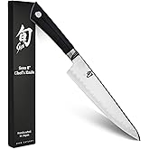Shun Sora 8" Chef's Knife, Handcrafted Japanese Kitchen Knife, VG10 Steel Edge and 420J Stainless Steel Blade, Balanced Handl