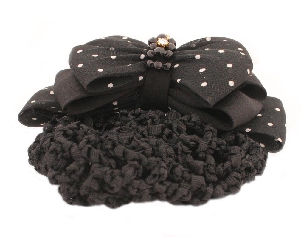 Caravan Hair Decoration Barrette Number 6766(Black / White )