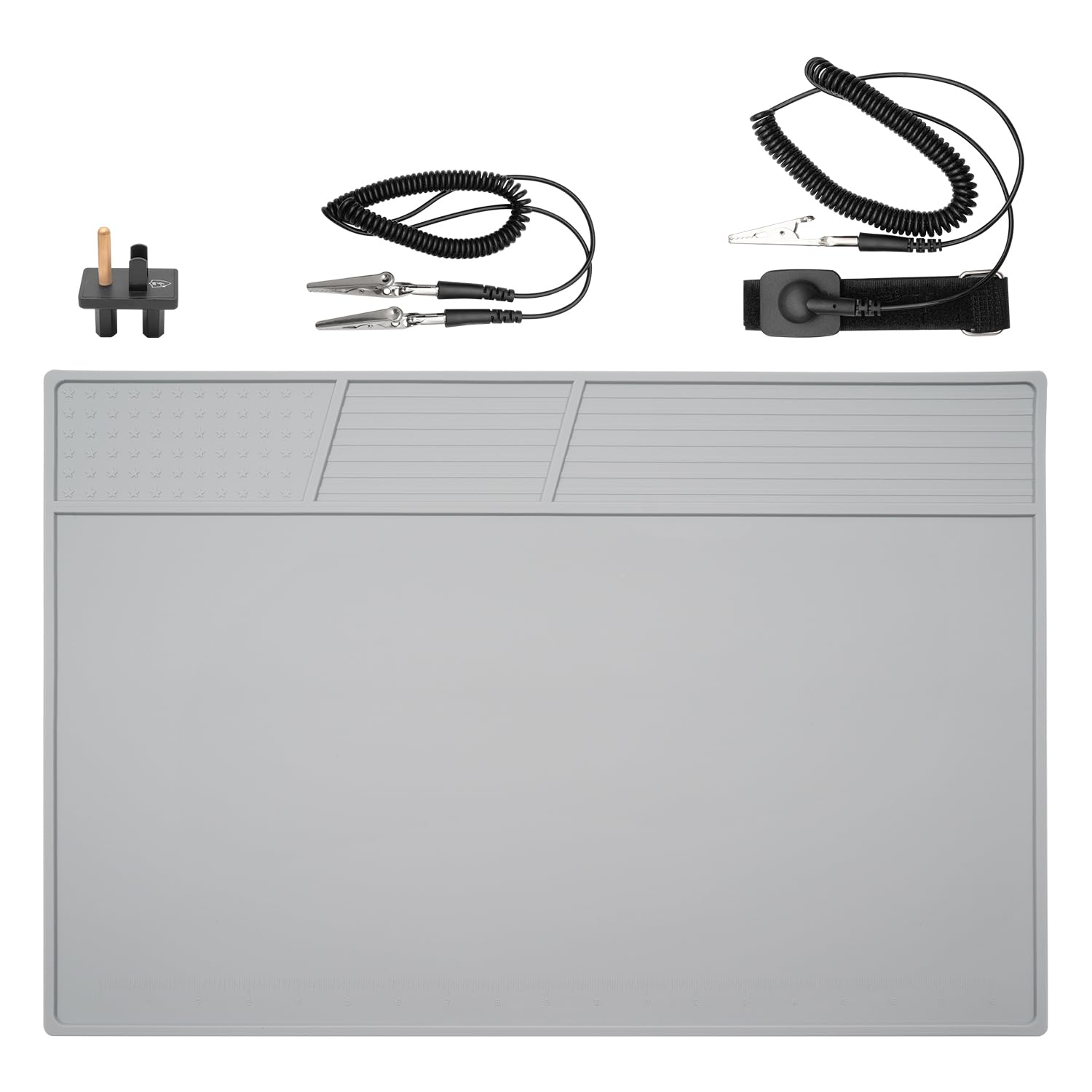 Photo 1 of VOTCT Anti Static Mat with ESD Wrist and Ground Wire,ESD Silicone Soldering Mat Heat Resistant 932? for Electronic Products, iPhone, iPad, iMac, Laptops, Computers, PC Buildings, 20 * 13.5 in