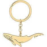 SHIGIE Stainless Steel Cartoon Whale Keychain Car Backpack Key Ring Ocean Animals Jewelry For Women Sea Lovers Gifts Charms