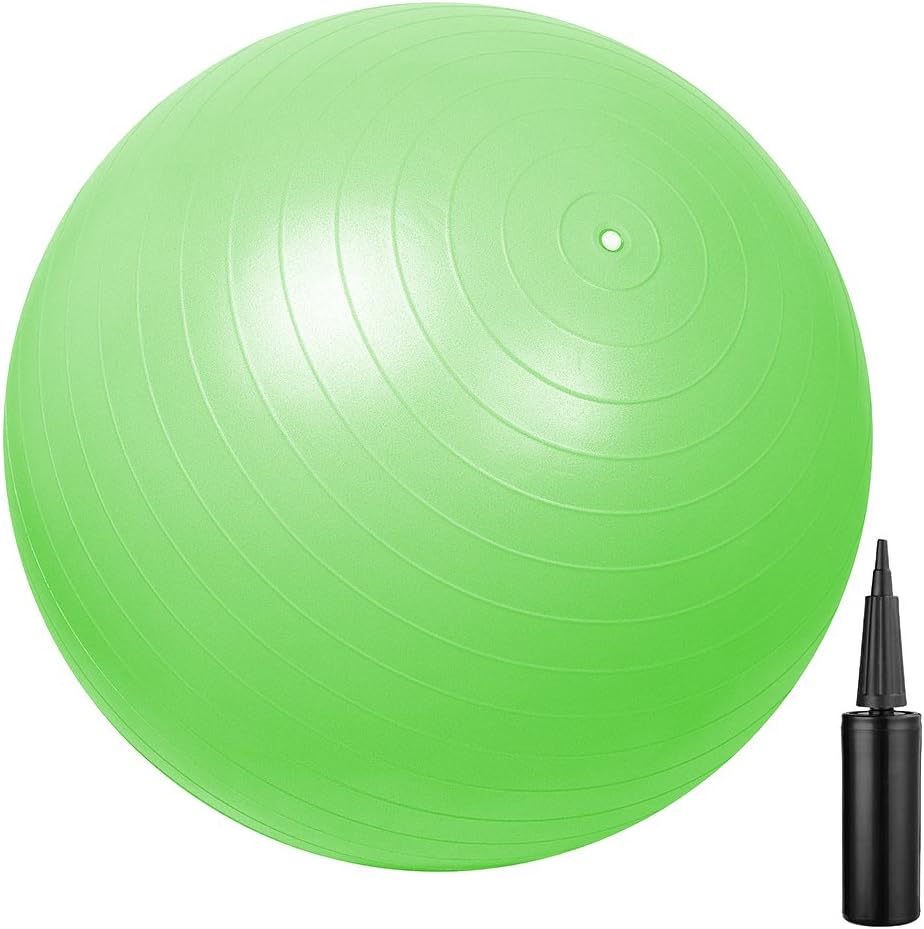 Daweier Anti-Burst & Slip Resistant Exercise Ball Professional Grade Color Green Diameter 55cm