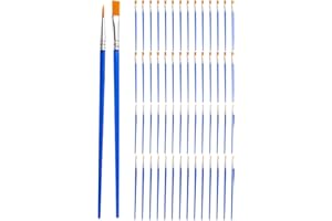 60 Pcs Small Paint Brushes Bulk Set Nylon Hair Flat and Brushes for Acrylic Oil Watercolor Painting Canvas Face Painting Arti