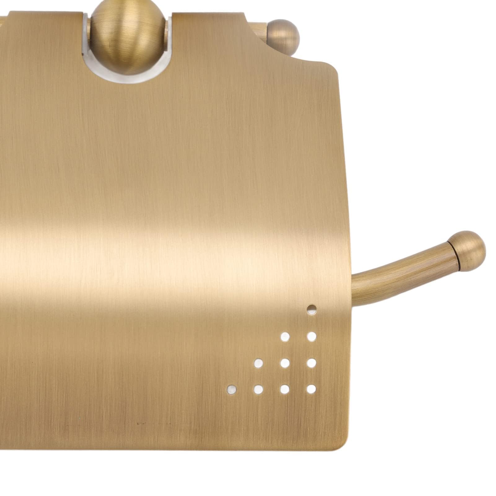 Paper Towel Holder, Toilet Paper Holder Wall Mount Toilet Paper Roll Holder with Cover Brass Bathroom Toilet Paper Holder for Home